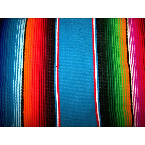Light Blue Mexican Sarape Blanket - Colours of Mexico