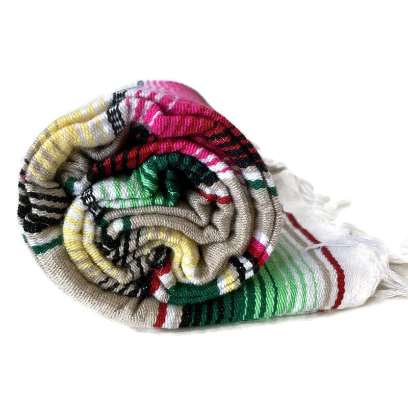 Light Brown Mexican Sarape Blanket - sarape