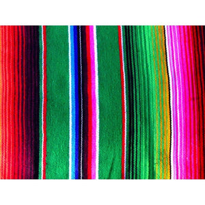 Light Green Mexican Sarape Blanket - Colours of Mexico