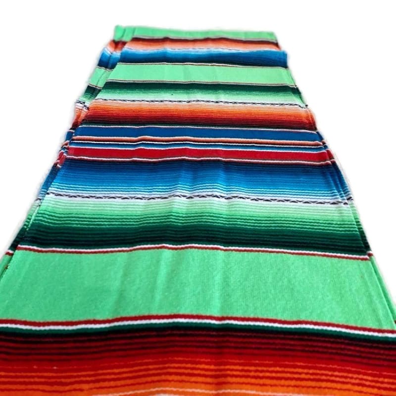 Light Green Mexican Sarape Blanket Serape Hot Rod VW Blanket Rug Picnic
