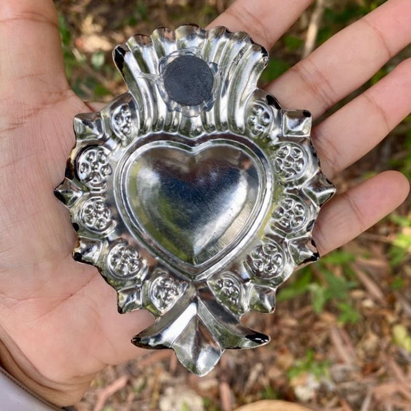 Copy of Lux Mexican Heart Hand Painted with Magnet - Tin