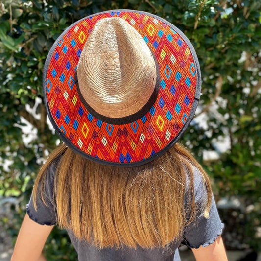 Mexican Artisanal Hat Embroidered Floral Fedora Style - 