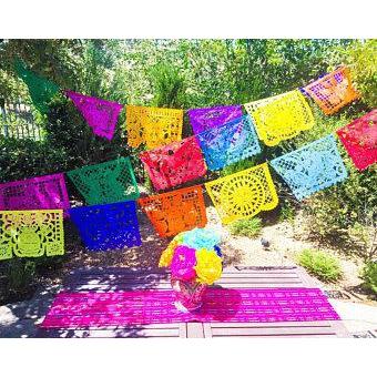 Mexican Bunting - Papel Picado - Fiesta Party (Multicoloured) - Colours of Mexico