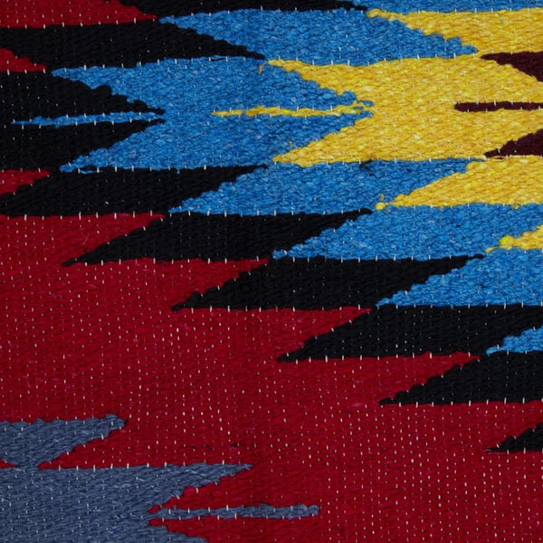 Mexican Floor Rug Aztec design Multicoloured: Red - Floor 