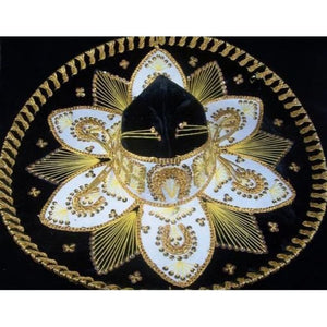 Mexican Mariachi Hat Sombrero Black & Gold - Colours of Mexico