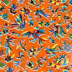Mexican Oilcloth Fabric Otomi Orange - Colours of Mexico