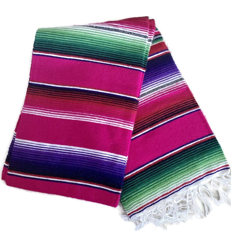 Mexican Pink Mexican Sarape Blanket - sarape