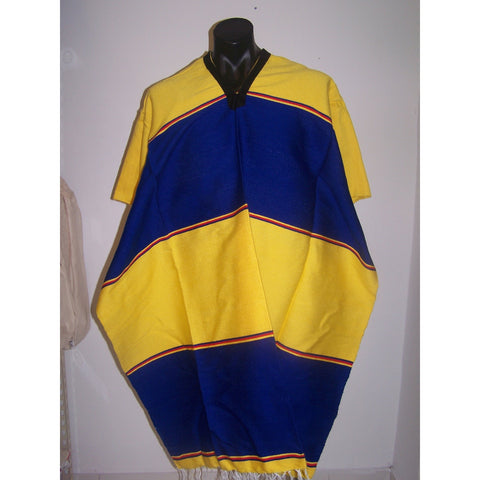 Mexican Poncho Blue & Yellow - Colours of Mexico