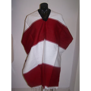 Mexican Poncho Burgundy & White - Colours of Mexico