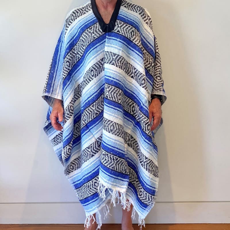 Mexican Poncho Western Clint Eastwood Blue - poncho