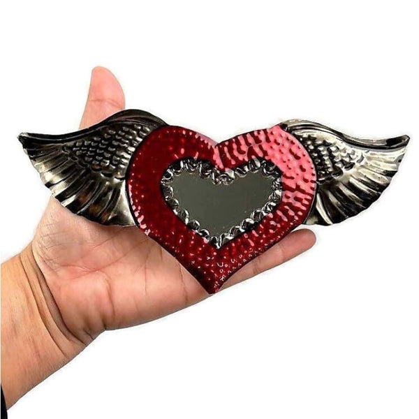 Mexican Tin Hearts - Heart with Mirror - Tin Hearts