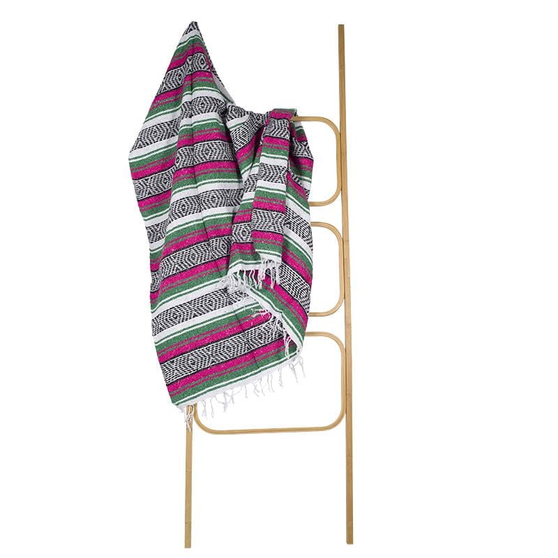 Mexican Western Yoga Falsa Blanket Green & Red - yoga 