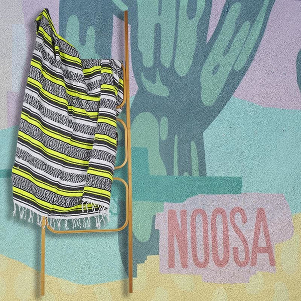 Mexican Western Yoga Falsa Blanket Neon & Grey - yoga 
