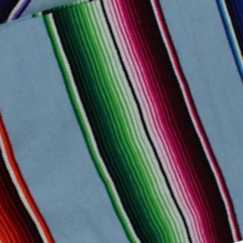 Pale Blue Mexican Sarape Blanket - Colours of Mexico