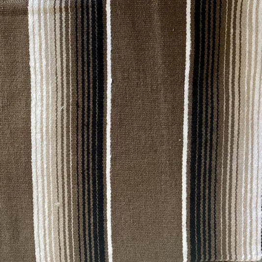 Two Tone Almond Brown Mexican Sarape Blanket - sarape