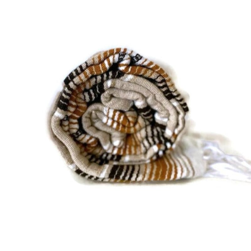 Two Tone Caramel Mexican Sarape Blanket - sarape